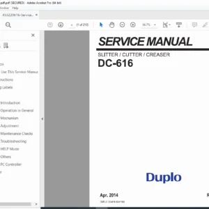 Duplo DC-616 Slitter Cutter Creaser Service Manual – PDF Download