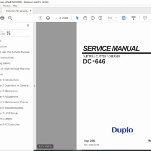 Duplo DC-646 Slitter/Cutter/Creaser Service Manual – PDF Download