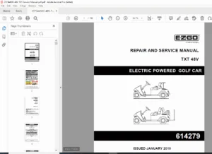 E-Z-GO TXT 48V Electric Golf Cart Service Manual PDF (Repair/Wiring)