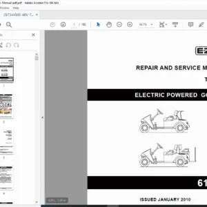 E-Z-GO TXT 48V Electric Golf Cart Service Manual PDF (Repair/Wiring)