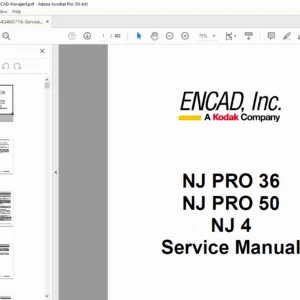 ENCAD NJ Pro 36 / NJ Pro 50 / NJ 4 Large Format Printer Service Manual – PDF
