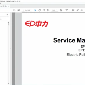 EP EPT20-15ET / EPT20-15ETL Pallet Truck Service & Maintenance Manual – PDF