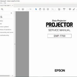 EPSON EMP-7700 Data Projector Service, Repair & Diagnostics Manual - PDF