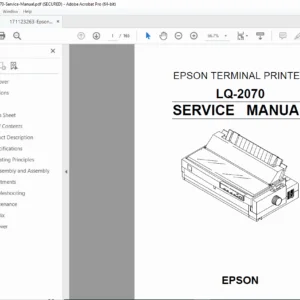 Epson LQ-2070 Dot Matrix Printer Service Manual Repair Guide PDF