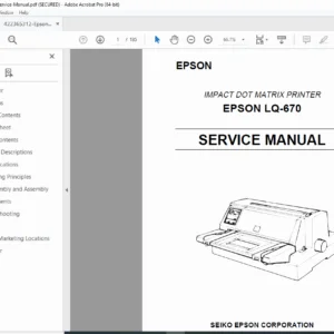 Epson LQ-670 Dot Matrix Printer Service Manual – PDF Download