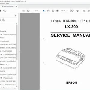 Epson LX-300 Dot Matrix Printer Service Manual - PDF DOWNLOAD