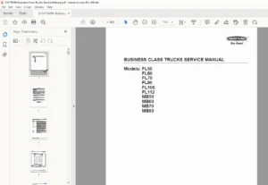 Freightliner Business Class Trucks FL50–FL112 MB50–MB80 Service Manual PDF