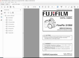 Fujifilm FinePix S1500 Service Manual: Disassembly, Schematics & Adjustments - PDF
