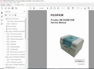 Fujifilm Frontier DE100 / DE100R Service Manual Printer Diagnostics & Repair PDF