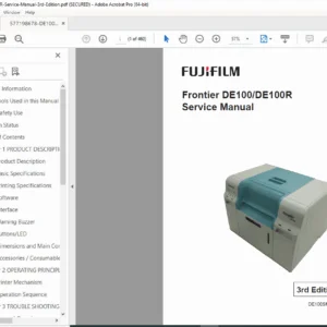 Fujifilm Frontier DE100 / DE100R Service Manual  Printer Diagnostics & Repair PDF