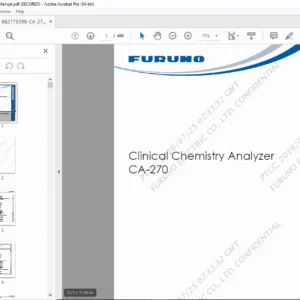 Furuno CA-270 Clinical Chemistry Analyzer Service Manual – Technician Edition PDF