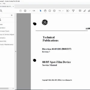 GE 88/85 Spot Film Device Service Manual PDF DOWNLOAD