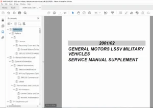 GM LSSV Military Vehicle Service Manual Supplement (2001–2002) PDF