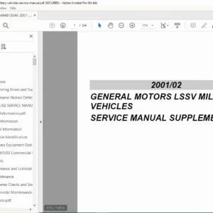 GM LSSV Military Vehicle Service Manual Supplement (2001–2002) PDF