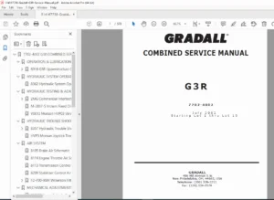 Gradall G3R Combined Service & Operator's Manual PDF