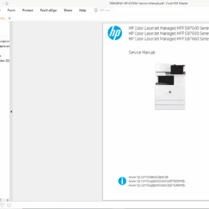 HP Color LaserJet Managed MFP E87640 / E87650 / E87660 Service Manual (708454958)