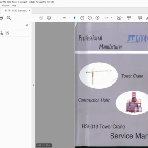 HS-5013 Tower Crane Service, Installation & Maintenance Manual PDF
