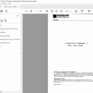 Heidenhain TNC 351 / TNC 355 CNC Control Service Manual 06/1992 PDF