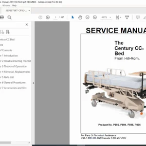 Hill-Rom Century CC Bed Service Manual PDF