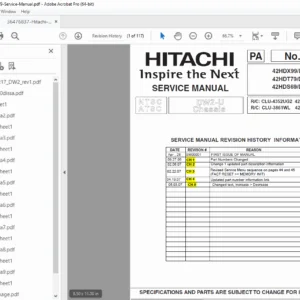 Hitachi 42HDT79 / 42HDX99 / 42HDS69 Plasma TV Service Manual PDF