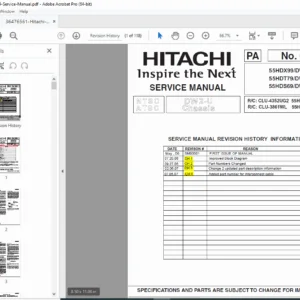 Hitachi 55HDT79 / 55HDT79A Plasma TV Service Manual PDF
