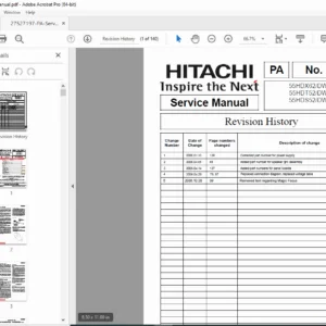 Hitachi 55HDX62 / 55HDT52 / 55HDS52 Service Manual PDF – PA No.0212