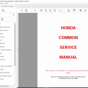 Honda Common Service Manual PDF General Procedures Motorcycle Engine Repair PDF