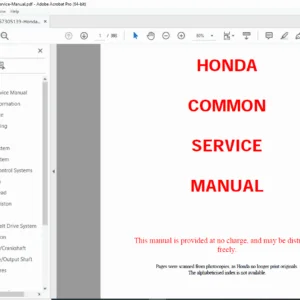 Honda Common Service Manual – Comprehensive Motorcycle Maintenance Guide PDF