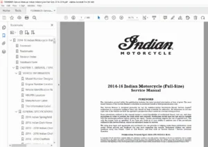 Indian Motorcycle Full-Size 2014–2016 Service Manual – Engine, Chassis, Electrical PDF