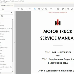 International Harvester CTS-11 & CTS-12 Motor Truck Service Manual PDF