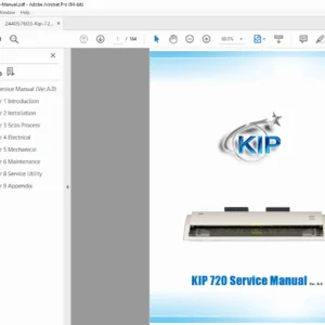 KIP 720 Wide Format Printer Service Manual PDF (Digital Copier/Scanner)