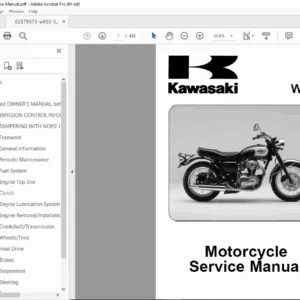Kawasaki W650 Motorcycle Service Manual (W650 EJ650 Series) - PDF