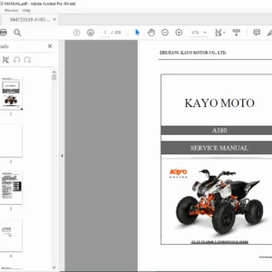 Kayo A180 ATV 177cc Service Repair Manual (2021) – PDF