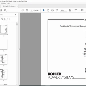 Kohler 8.5RES / 12RES Generator Service Manual – Troubleshooting & Wiring PDF