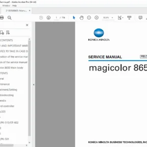 Konica Minolta MT-502 / SD-505 Finisher & Saddle Stitcher Service Manual – PDF