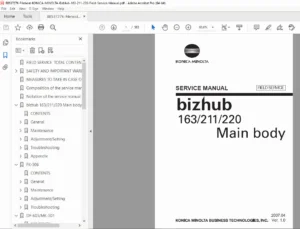 Konica Minolta bizhub 163 / 211 / 220 Field Service Manual - PDF