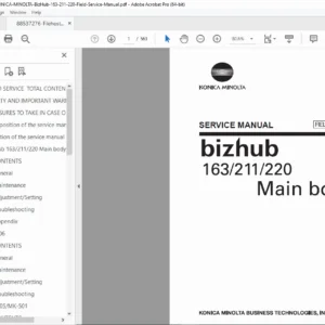 Konica Minolta bizhub 163 / 211 / 220 Field Service Manual - PDF