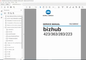 Konica Minolta bizhub 423/363/283/223 Field Service Manual PDF