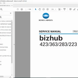 Konica Minolta bizhub 423/363/283/223 Field Service Manual PDF