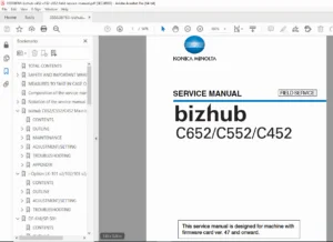 Konica Minolta bizhub C452/C552/C652 Field Service Manual (2009 PDF)