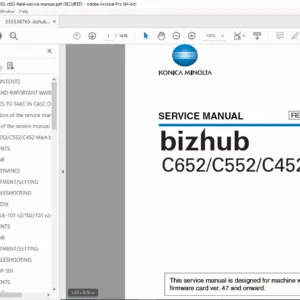 Konica Minolta bizhub C452/C552/C652 Field Service Manual (2009 PDF)