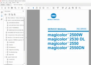 Konica Minolta magicolor 2500W/2530DL/2550/2550DN Service Manual PDF