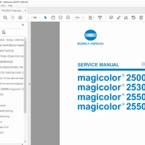 Konica Minolta magicolor 2500W/2530DL/2550/2550DN Service Manual PDF