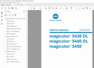 Konica Minolta magicolor 5430DL/5440DL/5450 Service Manual PDF