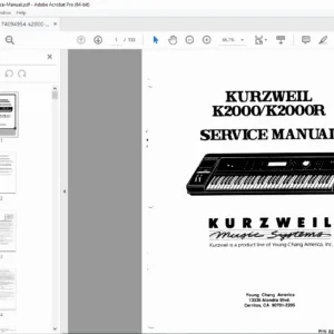 Kurzweil K2000/K2000R Synthesizer Service Manual PDF - Young Chang PDF