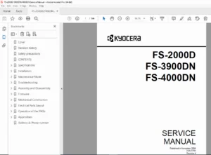 Kyocera FS-2000D / 3900DN / 4000DN Laser Printer Service Manual PDF