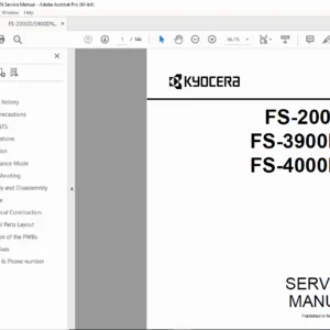 Kyocera FS-2000D / 3900DN / 4000DN Laser Printer Service Manual PDF