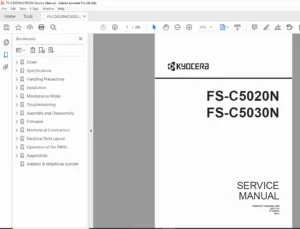 Kyocera FS-C5020N / FS-C5030N Printer Service Repair Manual - PDF