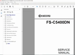 Kyocera FS-C5400DN Service Manual & Parts Catalog PDF