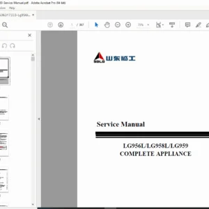 LG956L / LG958L / LG959 Wheel Loader Service Manual – Technician Edition PDF